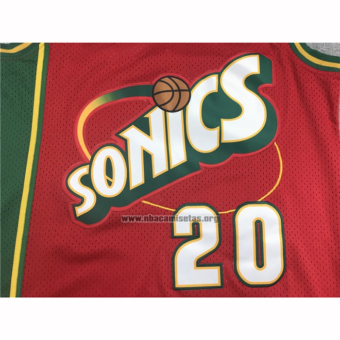 Camiseta Seattle SuperSonics Gary Payton NO 20 Historic Retro Rojo